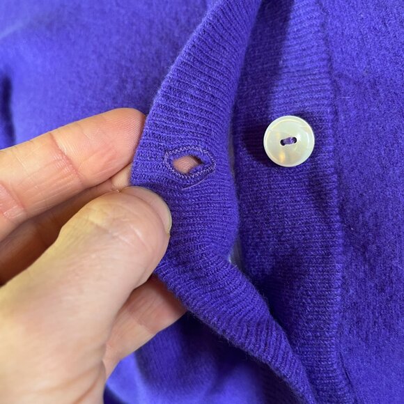 Vintage Fully Fashioned Minklam by Darlene Cropped Purple Cardigan Sweater Sz 38 - Picture 5 of 14